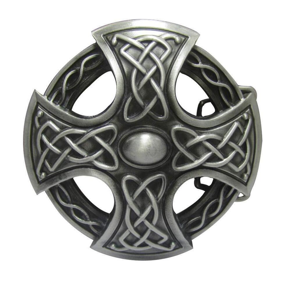 3148 DT Nordic Viking Celtic Cross Belt Buckle, Punk Celtic Knot Western